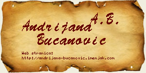 Andrijana Bučanović vizit kartica
